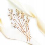 Kokonet Arany hajdísz szett kontyok magassarkú gyöngyök strasszok esküvői betétek (Złoty komplet ozdób do włosów)