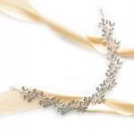 Kokonet Fejpánt ezüst strassz Virágok Levelek glam (4-0102)