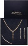 Kokonet 3 részes arany esküvői ékszer szett nyaklánc fülbevaló karkötő (Efektowny zestaw biżuterii złotej)