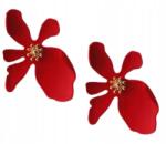 Kokonet Piros matt virágos fülbevaló Pipacs kiegészítő univerzális ékszer (3-0403)