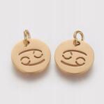  Csillagjegyek: Rák, medál, Acél, arany (02175)