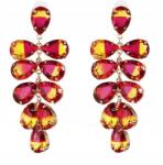 Kokonet fülbevaló hosszú fürtök Sárga fukszia Lógó báli