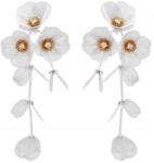 Kokonet Fehér arany fülbevaló nagy virágokkal estélyi szirmok (3-0466)