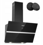 IsEasy fekete kéményes páraelszívó konyhai Led 60cm szűrővel Pipe TV1360D4 (G4023)