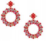 Kokonet Piros nagy karika fülbevaló arany strassz kristályok elegáns party (3-0500)