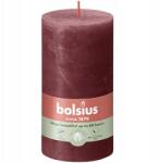 Bolsius Rusztikus fatörzs dekorációs gyertya Rusztikus bársonyos piros Bolsius 13 cm (8717847142962)