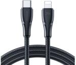 JOYROOM SURPASS adatkábel (Type-C - lightning, 20W, gyorstöltő, 120cm, törésgátló) FEKETE Apple IPAD mini, IPAD mini 4, iPhone 7 Plus 5.5 (S-CL020A11_120_B)