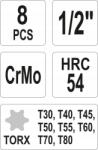 TOYA Torx ütvecsavarozó készlet 8db-os Yato YATYT-1065 (YT-1065)
