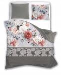 Faro Ágynemű garnitúra 160X200+2x70X80 szürke virágos (Pościel Satyna Bawełniana Pure Sateen)