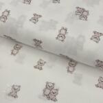  Dupla géz/muszlin Teddy white digital print ORGANIC