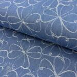  JEANS DENIM JACQUARD Flowers indigo
