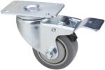 Evotools Roata Pivotanta cu Flansa TPR Gri - Fara Frana Sarcina Maxima 130 kg (679669)