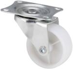 Evotools Roata Mobila Pivotanta cu Flansa din PVC Alb - Fara Frana Sarcina Maxima 30 kg (678371)