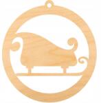 Loveart Rétegelt Lemezből Készült Dekoráció 6cm Mikulás szán (1580)