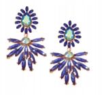 Kokonet Kék esküvői fülbevaló ruha lógó levelek impozáns széles (3-0444)