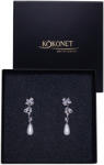 Kokonet Ezüst lógós fülbevaló esküvői stifttel ródiumozott fényes Glam (Kolczyki ślubne rodowane błyszczące GLAM)