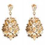 Kokonet Hosszú, szétnyitható fülbevaló pezsgő champagne arany kristályok (3-0365)