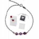  Karkötő Ametiszt Ezüst 925 Oxidált Talizmán Ajándék Doboz Kézzel készített