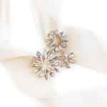 Kokonet Eredeti hajtű kerekekkel strasszok arany hajdísz Esküvői kiegészítő (4-0246)