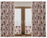  Virágmintás Függöny A Konyhába Gyönyörű Szalaggal Bézs Krémszínű 140x240 6390 (45345)