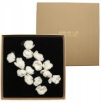 Kokonet Esküvői fülbevaló virágos handmade levelek bazsarózsa (Kolczyki ślubne kwiatowe handmade piwonie)