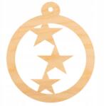 Loveart Rétegelt Lemezből Készült Dekoráció gömb medál 6cm Csillagok (LOV-Sklejka)
