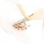 Kokonet Hajcsat dekoráció strasszokkal Levelekkel növényi motívum esküvői dekoráció (4-0254)