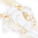 Kokonet Arany girland ág virágokkal és Gyöngyökkel finom hosszú 94cm (Złota opaska gałązka długa 94cm z KWIATAMI)