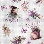  Gyönyörű Konyhai Függöny Több Méretben Levendula Mintával Szürke 140x270 5966 (455336)