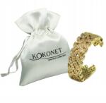 Kokonet Masszív karikagyűrű arany levelekkel Boho univerzális (7-0009)