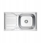 Melanstar Mosogatótálca, acél, szatén, 76x43 cm, egy medencés, szifonnal (MEL7643S)