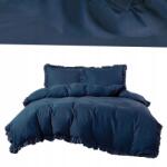 Strefa Spania Ágyneműhuzat Garnitúra Paplan 160x200 Fodros Luxus Pamut Kék
