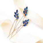 Kokonet Kék hajdíszek magassarkúk arany konty levelek strasszok (OZDOBY do włosów)