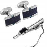  Férfi Mandzsettagomb És Nyakkendő Szett Ezüst Elegáns Nagypapa Nap (ZESTAW ELEGANCKI MĘSKI SPINKI DO MANKIETÓW)