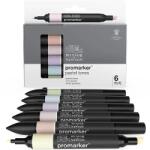 Winsor & Newton ProMarker kétvégű alkoholos filctoll készlet - 6 db, pastel tones