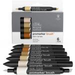Winsor & Newton Promarker Brush kétvégű alkoholos ecsetfilc készlet - 6 db, skin tones