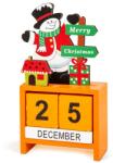 Family Collection Karácsonyi hóemberes visszaszámlálós naptár számkockákkal és hónapjelölőkkel - 13, 5x7x3, 5 cm