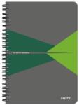 Leitz Spirálfüzet, A5, kockás, 90 lap, PP borító, LEITZ "Office", szürke-zöld (44980055) - nyomtassingyen