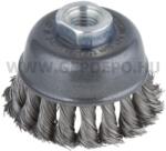 wolfcraft Üregelö drótkefe acélszálas, fonott, O65mm M14, sarokcsiszolóhoz (2125000)