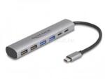 Delock 6 portos USB hub 4 x A-típusú USB anyával és 2 x USB Type-C anya csatlakozóval (DL64232) (DL64232)