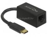 Delock Átalakító USB 3.2 Gen 1 Type-C to Gigabit LAN kompakt, fekete (DL66043) (DL66043)