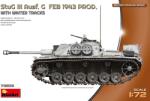 MiniArt Models 1/72 StuG III Ausf. G önjáró löveg modell 1943 februári gyártású téli lánccal (MI72103)