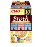 Inaba Foods Ciao Churu Broth Variety Cu Pui Si Ton, Pui Si Somon, Pui Si Scoici, 10 x 40 g