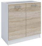 TEMPO KONDELA alsószekrény, tölgy sonoma/fehér, FABIANA S - 80 (112346)