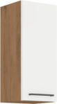TEMPO KONDELA Felső szekrény, lancelot tölgy / fehér extra magas fényű HG, VEGA 30 G-72 1F (211767)