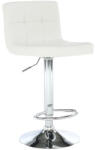 TEMPO KONDELA Bárszék, fehér textilbőr/króm, KANDY NEW (176350)