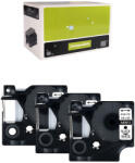 AIMO Set 3 etichete compatibile DYMO LabelManager 9 mm negru pe alb pentru birou, arhivare si identificarea documentelor S0720780 (A40913P3)