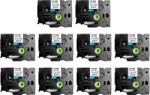 Sanco Grup SG Set 10 benzi laminate SG compatibile Brother TZe-221, 9 mm, negru pe alb, pentru organizare birou, dosare si arhivare (BHSGTZE221P10)