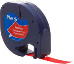 AIMO Etichete din plastic compatibile DYMO LetraTag 12 mm rosu pentru organizare acasa si codificare prin culori S0721630 (A91203)