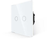 Luxion Intrerupator Dublu Cap Scara cu Touch din Sticla LUXION RF433 Alb (LX-MT-R202G-W)